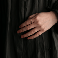 14ktg Bead Ring  Gray Pearl
