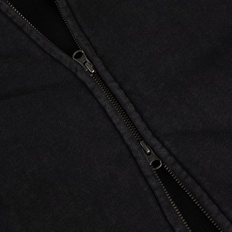 DIME DISTRESSED TERRY ZIP HOODIE ACID BLACK