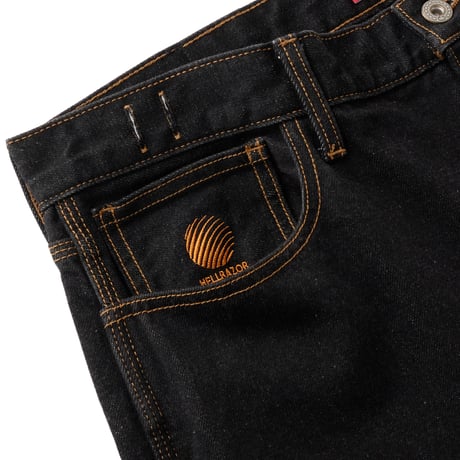 HELLRAZOR BAGGIE DENIM PANTS ONE WASH BLACK