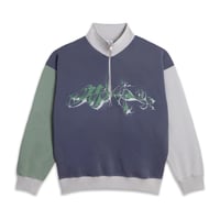 POLAR FRANKIE HALFZIP SWEATSHIRT TRIBAL GREY BLUE/SILVER