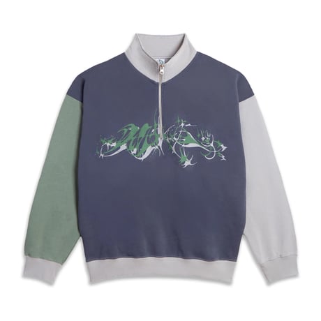 POLAR FRANKIE HALFZIP SWEATSHIRT TRIBAL GREY BLUE/SILVER