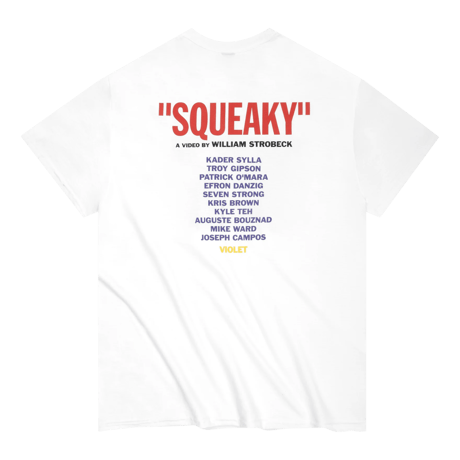VIOLET SQUEAKY TEE WHITE