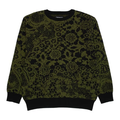 GX1000 JACQUARD KNIT SWEATER LACED GREEN
