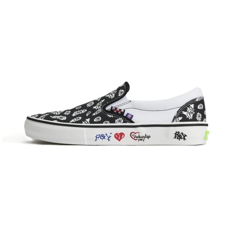 VANS X PUNKANDYO SKATE SLIP-ON BLACK/WHITE