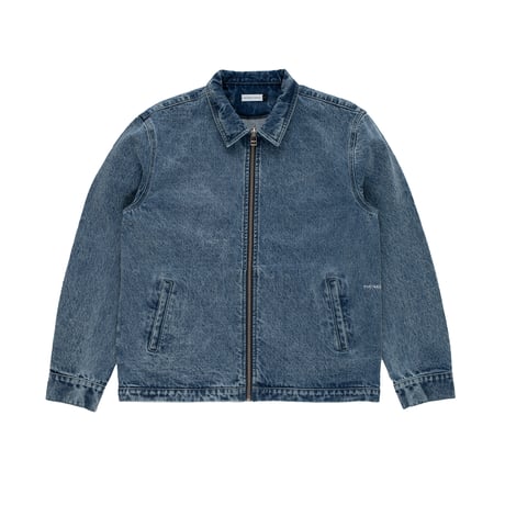 POP TRADING COMPANY DENIM FULL ZIP JACKET STONE WASHED