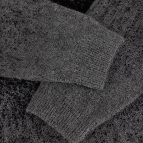 DIME MOHAIR DOUBLE ZIP KNIT BLACK / CHARCOAL