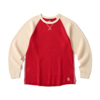 HELLRAZOR WAFFLE LS SHIRT NATURAL/DEEP RED