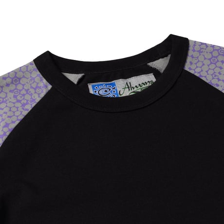 ALWAYS BUBBLE PRINT RAGLAN LONGSLEEVE SHIRT TWO TONE BLACK / GREY