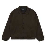 GRAND COLLECTION HOUNDSTOOTH WOOL JACKET BROWN / BLACK