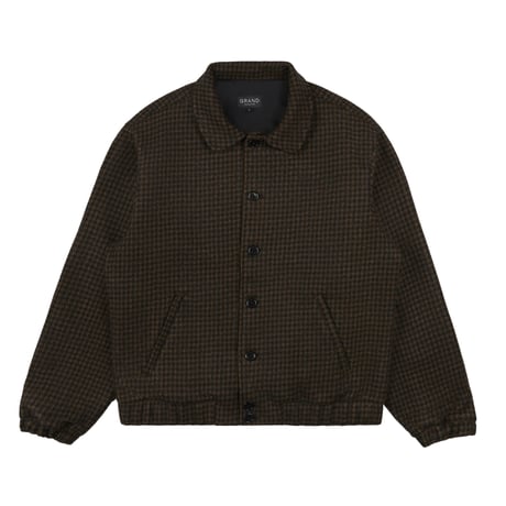 GRAND COLLECTION HOUNDSTOOTH WOOL JACKET BROWN / BLACK