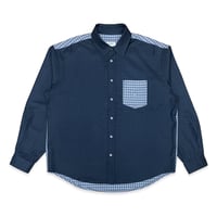 DANCER SPLIT CHECKED SHIRT NAVY