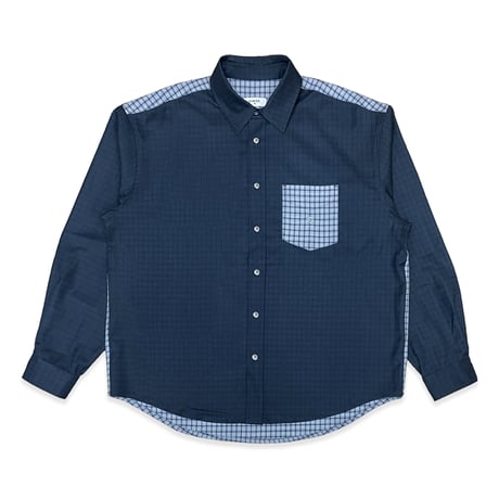 DANCER SPLIT CHECKED SHIRT NAVY