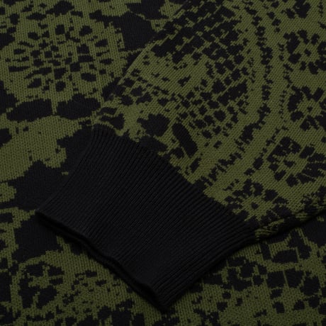 GX1000 JACQUARD KNIT SWEATER LACED GREEN
