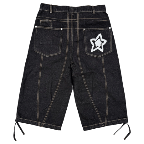 STARTEAM LEOPARD BLACK STAR CAPRI PANTS