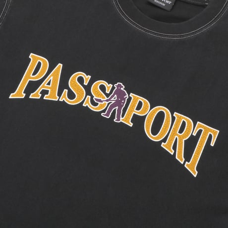PASSPORT OFFICIAL CONTRAST TEE WASHED BLACK