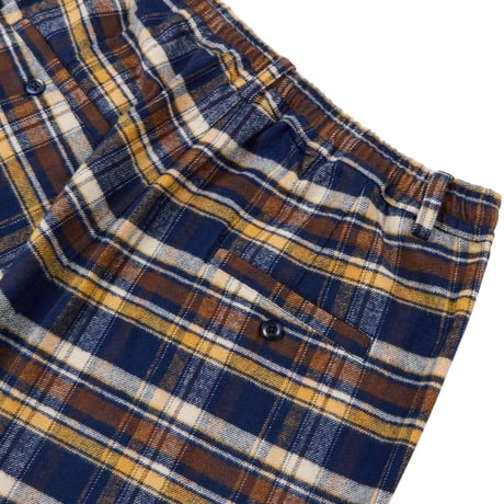 GRAND COLLECTION JAPANESE COTTON PANT YELLOW / ESPRESSO / NAVY CHECK