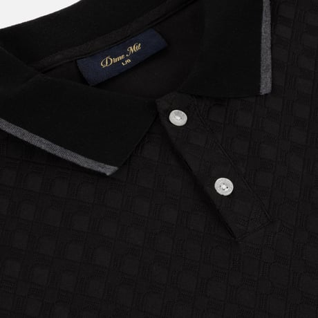 DIME JACQUARD LS POLO BLACK