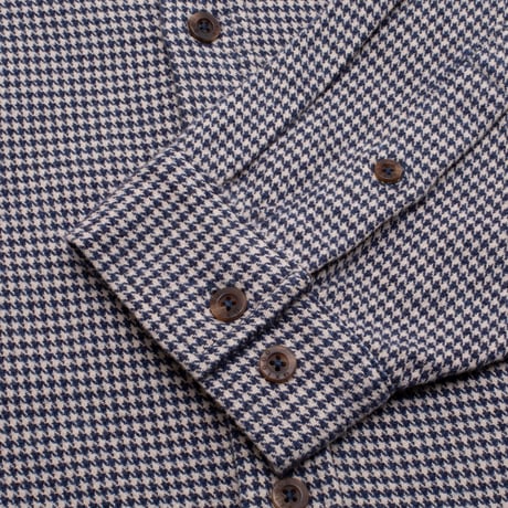 GX1000 L/S  HOUNDSTOOTH BUTTON DOWN SHIRT BLUE