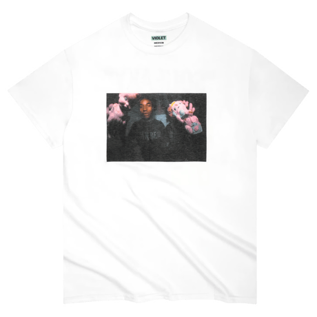 VIOLET SQUEAKY TEE WHITE
