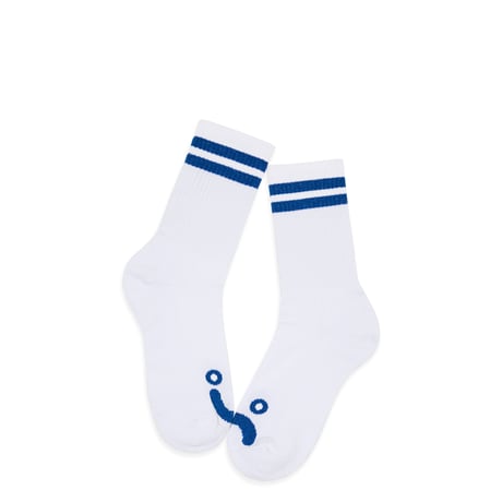 POLAR HAPPY SAD RIB SOCKS WHITE / BLUE