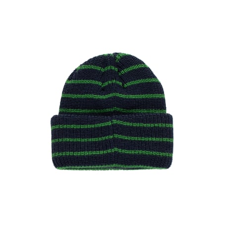 POP TRADING COMPANY STRIPED BEANIE NAVY / JUNIPER