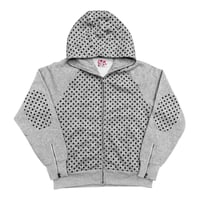 STAR TEAM POLKA DOT FULL ZIP HOODIE GREY