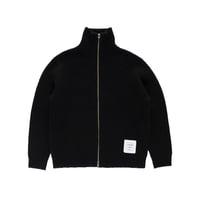 POP TRADING COMPANY KNITTED FULL ZIP BLACK