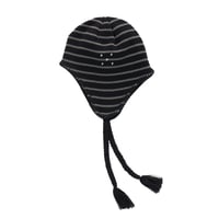 POP TRADING COMPANY REVERSIBLE EARFLAP BEANIE BLACK / CHARCOAL