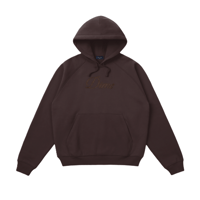 DIME CURSIVE HOODIE DARK BROWN