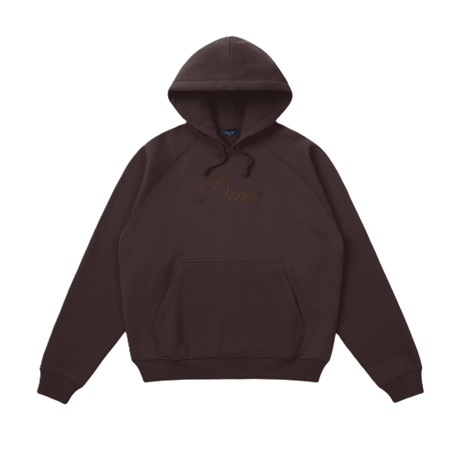 DIME CURSIVE HOODIE DARK BROWN