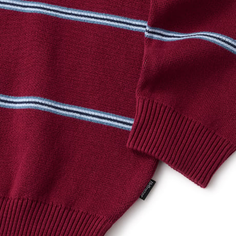 HELLRAZOR STRIPED CREW KNIT BURGUNDY