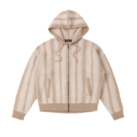 DIME MOHAIR STRIPED ZIP HOODIE CREAM