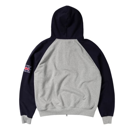 ALWAYS JERSEY RAGLAN ZIP UP HOODIE HEATHER GREY