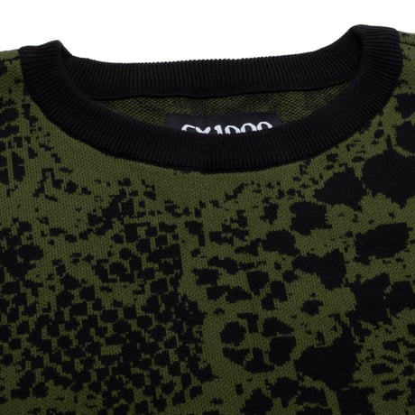 GX1000 JACQUARD KNIT SWEATER LACED GREEN