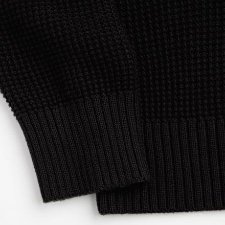YARDSALE WAFFLE KNIT PULLOVER BLACK