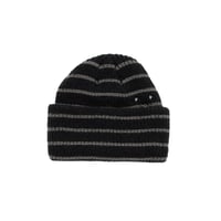 POP TRADING COMPANY STRIPED BEANIE BLACK / CHARCOAL