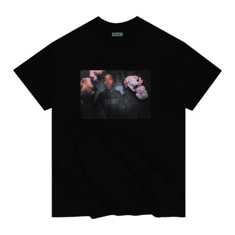 VIOLET SQUEAKY TEE BLACK