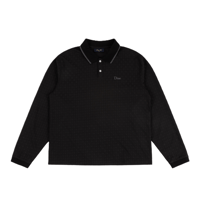 DIME JACQUARD LS POLO BLACK