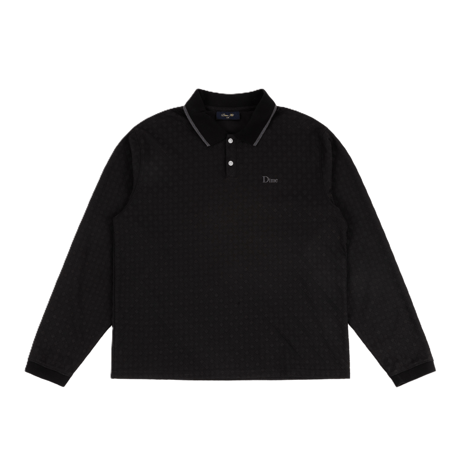 DIME JACQUARD LS POLO BLACK