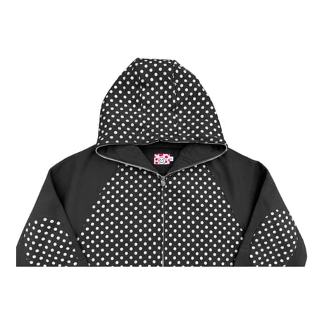 STAR TEAM POLKA DOT FULL ZIP HOODIE BLACK