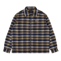 GRAND COLLECTION JAPANESE COTTON OVERSHIRT YELLOW / ESPRESSO / NAVY CHECK