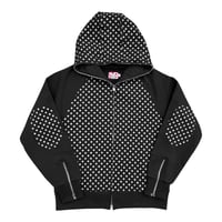 STAR TEAM POLKA DOT FULL ZIP HOODIE BLACK