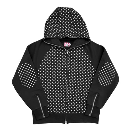 STAR TEAM POLKA DOT FULL ZIP HOODIE BLACK