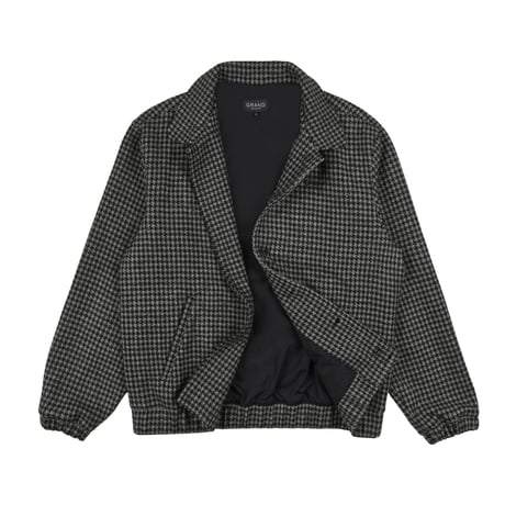 GRAND COLLECTION HOUNDSTOOTH WOOL JACKET BLACK / GREY