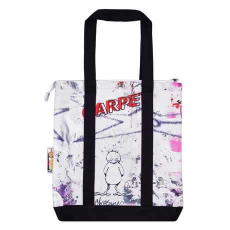 CARPET COMPANY RAG CANVAS TOTE  WHITE