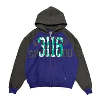 ALWAYS JERSEY RAGLAN ZIP UP HOODIE NAVY