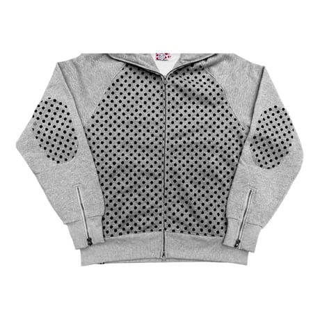 STAR TEAM POLKA DOT FULL ZIP HOODIE GREY