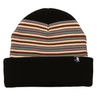 PASSPORT ORGANIC COTTON STRIPE BEANIE BLACK