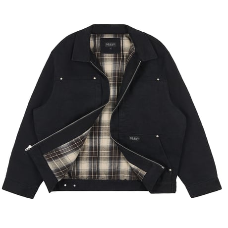 GRAND COLLECTION CONNOR WORK JACKET WASHED BLACK