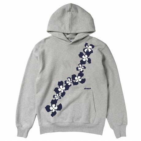 ALWAYS FLOWER TRAIL HOODIE GREY